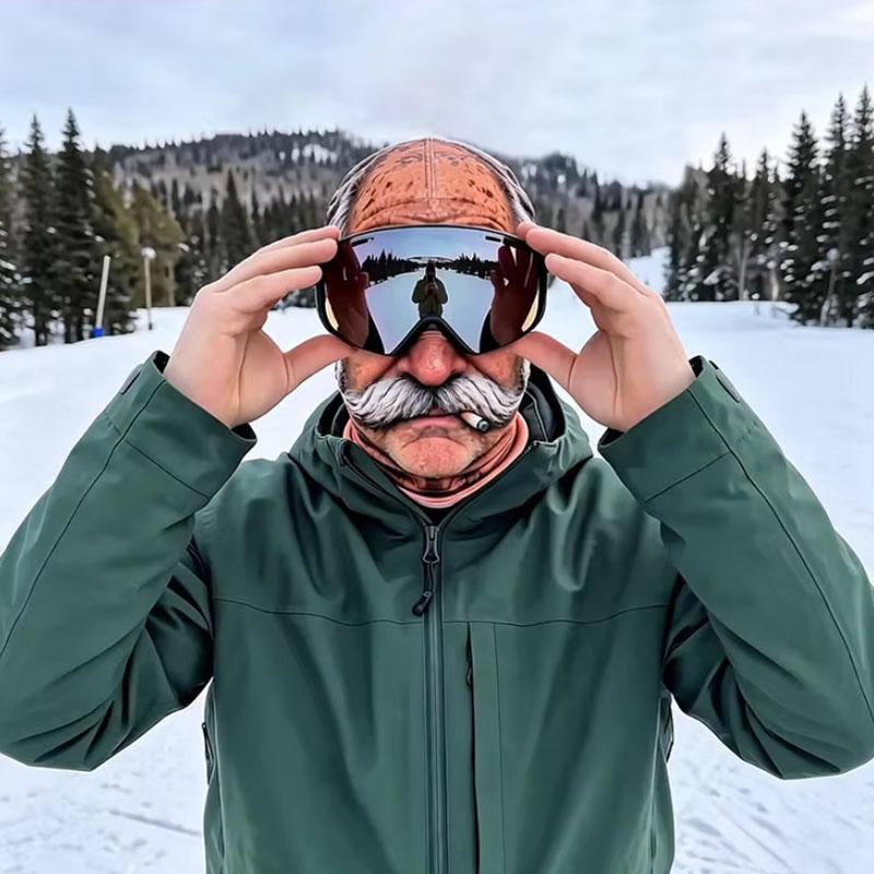 3D-gedruckte Vollgesichtsmaske für alten Mann, winddichte Winter-Skimütze, lustige realistische Gesichtsbedeckung für Motorrad, Wandern, Outdoor-Sport