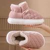 Winter Thick Soled Anti Slip Warm Cotton Shoes with Fleece Bag and Cotton Slippers for External Wear