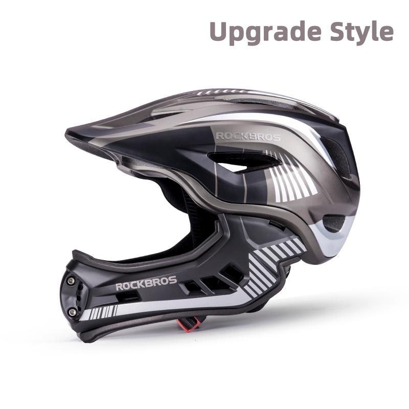 Casco da Bicicletta Integrale Rockbros per Bambini Casco da Downhill Rimovibile Integrato Ammortizzante Anti-Sudore Con 12 Aperture di Ventilazione