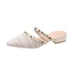Rivet Pumps Slippers Women Luxury Sexy for Women Gladiator Sandals Shoes 2024 Summer New Pointed Shallow Mouth Women Slippers