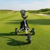 Foldable Golf Push Trolley Adjustable Handle Aluminum Golf Bag Trolley Quick Fold Accessory Holders For Golfers Driving Range