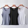 Nouveau débardeur sans couture en soie glacée pour homme, été, fin, respirant, élastique, séchage rapide, sous-vêtement de sport décontracté