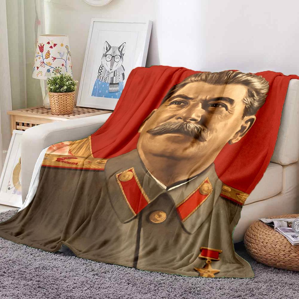 Stalin Portrait Flannel Blanket Throw Blanket Soft Warm Sofa Bed Camping home Decor Unique Christmas Gift C926298