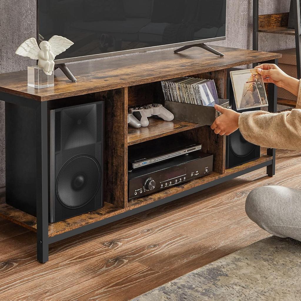 VASAGLE TV Stand for TV Up To 60 Inches, TV Cabinet with Open Shelves, TV Console for Living Room, Entertainment Room