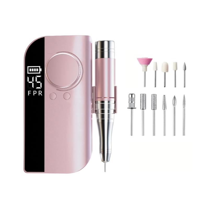

Portable Nail Art Polisher With Reverse Function And Built In Battery For DIY Nail Care розовый