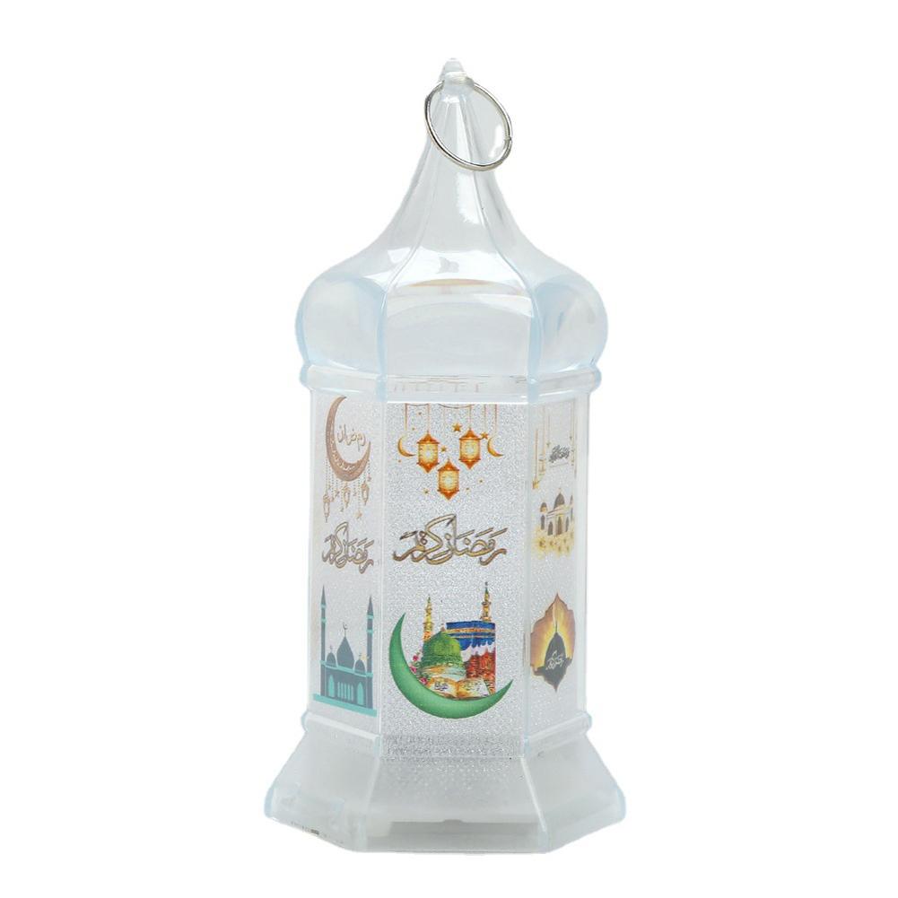 

Led Wind Lantern Electronic Candle Lights Hanging Ornament For Eid Mubarak Muslim Festival Decoration White#0
