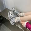 Thick-soled Women's 2025 Spring New Versatile Breathable Height-increasing Muffin Shows Small and Lightweight Casual Sports Shoes