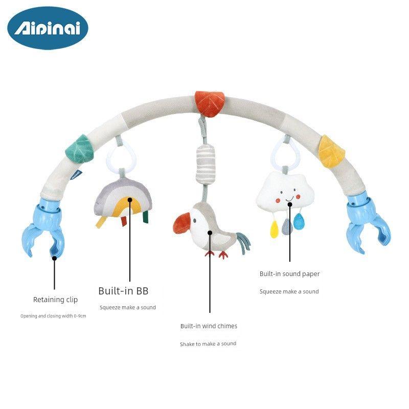 

Aipinqi Nordic Style Crib Car Clip Cross Bar Toy 0-1 Years Old Car Safety Seat Baby Stroller Pendant Aipinqi gray white bird car clip