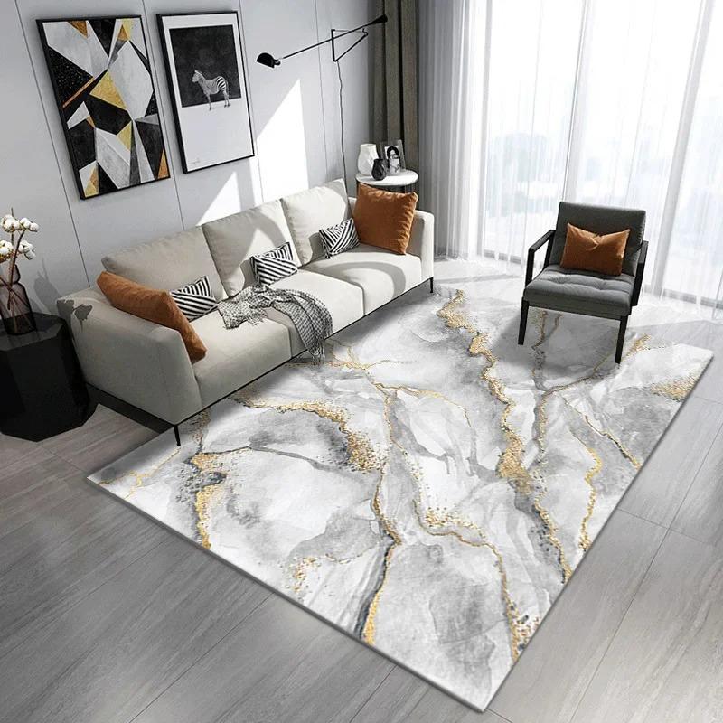 Modern Abstract Marble Living Room CarpetHome Decorations Sofa Table Large Area Rugs Nonslip Bedroom Floor Mat Entrance Mat