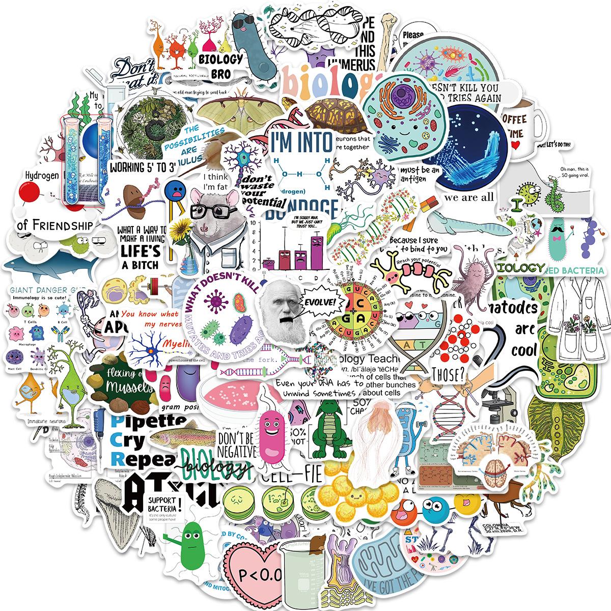 

100 Cartoon Creatures Doodle Stickers Decorate Guitar Notebook Suitcase DIY Waterproof