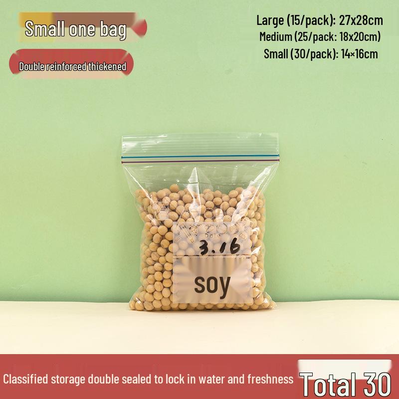 Oukeys Thick Food-Grade Double Seal Refrigerator Bags - Self-Sealing, Fresh-Keeping, Boxed Pull-Out Design