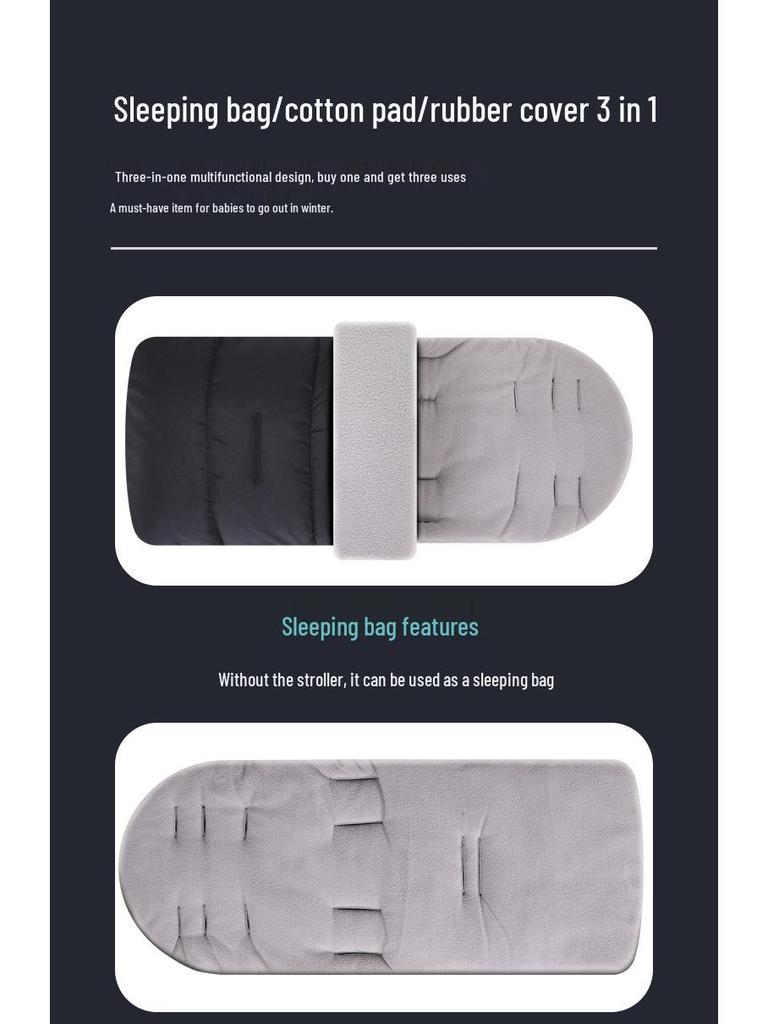 Winter Stroller Sleeping Bag with Windproof Footmuff and Cover