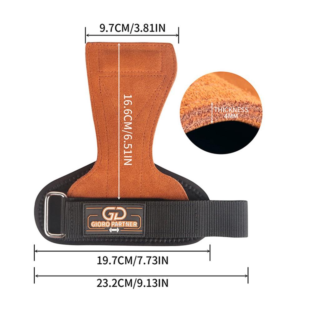 Paski na nadgarstki do podnoszenia ciężarów, podwójne rękawice ze skóry bydlęcej do martwego ciągu i podkładki na uchwyty do ćwiczeń na siłowni, podciąganie hantli