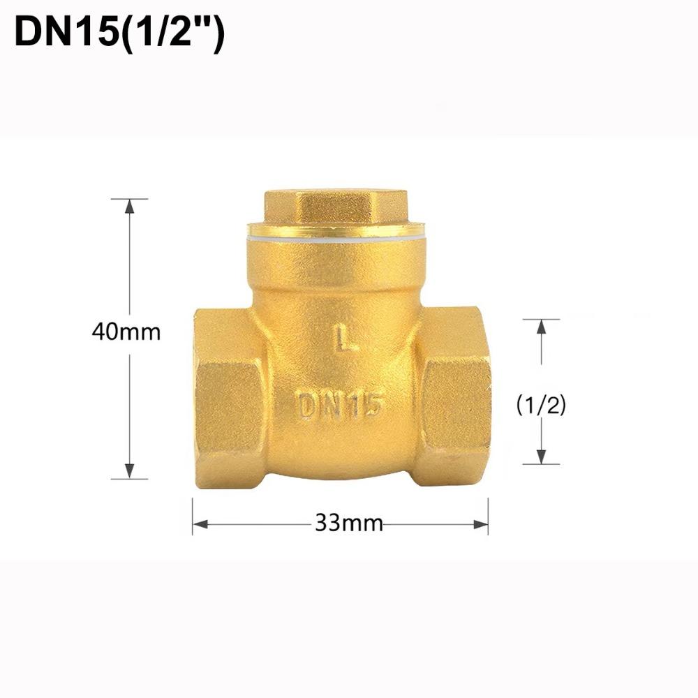 1/2" 3/4" 1" 1-1/4" 1-1/2" 2" Swing Check Valve BSP One Way Valve Durable Brass Check Valve