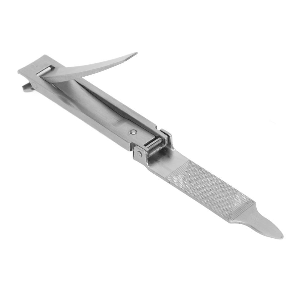 Stainless Steel Folding Nail Clipper Curved Trimmer Wide Jaw Cutter Ultra Thin Nail Clipper Built-in Nail File красный