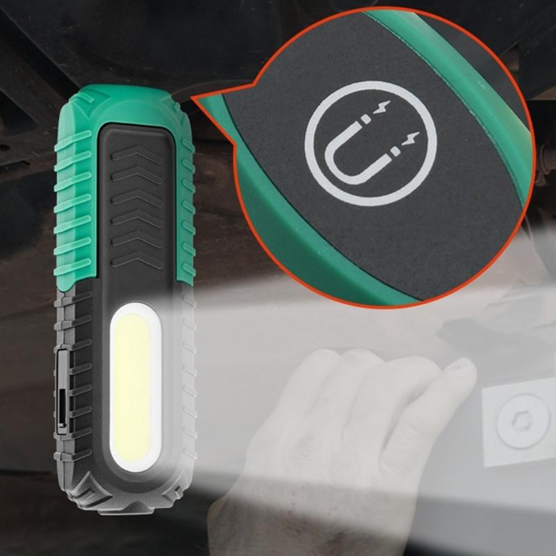 LED Magnetic Working Light Rechargeable USB COB Inspection Lamp Hanging-Hook Job Site Lighting for Car Repairing Camping