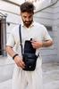 Men's leather shoulder bag - Peterson