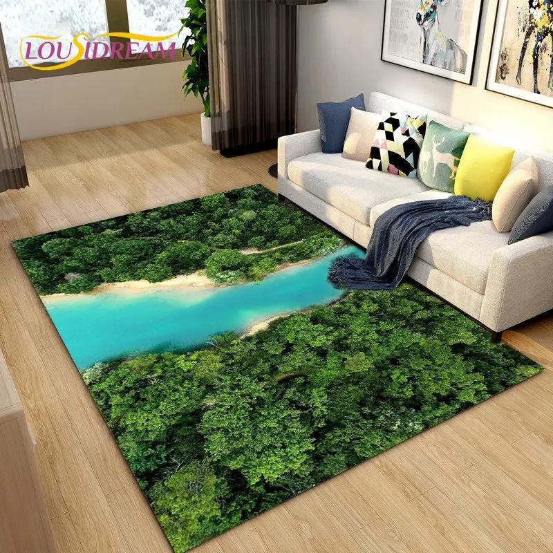 3D Ocean Seawater Beach Water Scenery Area Rug,Carpet Rug for Living Room Bedroom Sofa Doormat Decoration,Kid Non-slip Floor Mat