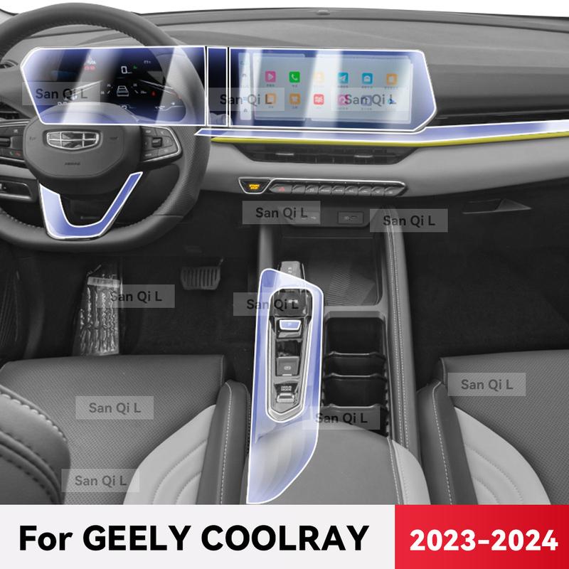 Transparent TPU For GEELY COOLRAY 2024 Car Center Console Media Dashboard Navigation Anti-scratch Protector Interior Film