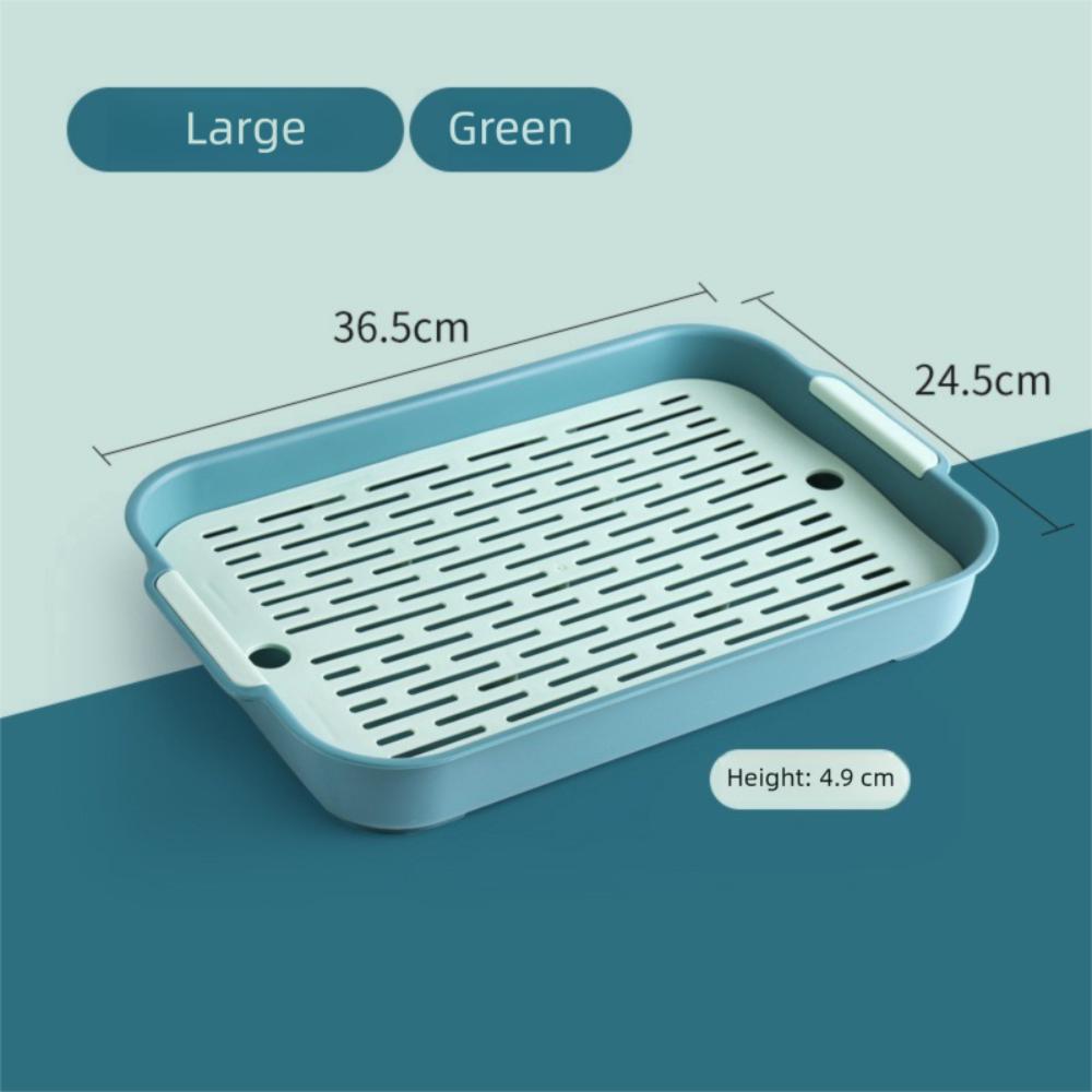 Plastic Tea Tray Plate Rectangle Small Pet Toilet Tray Simple Drain Tray  Food Dishs
