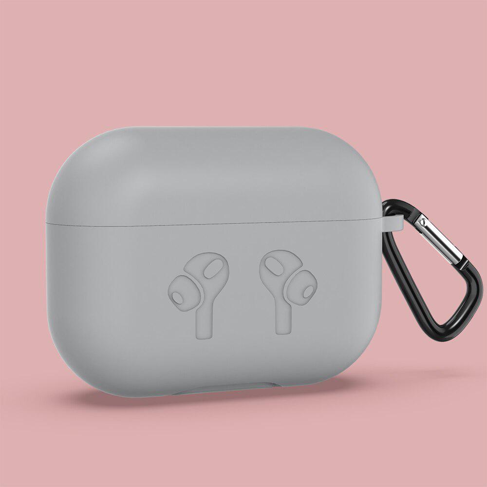 

Матовый чехол KEYSION для AirPods Pro с цепочкой для ключей, цветной мягкий силиконовый противоударный чехол темно серый