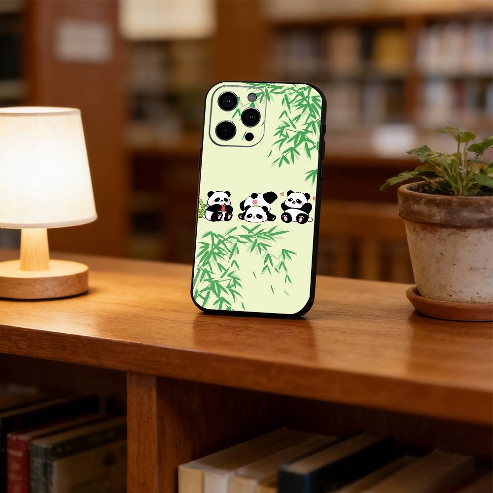 

Чехол для телефона с пандой для iPhone 17, 16, 15, 14, 13, 12, 11 Plus, Pro Max, Другие Мягкий Черный Чехол iPhone16Plus