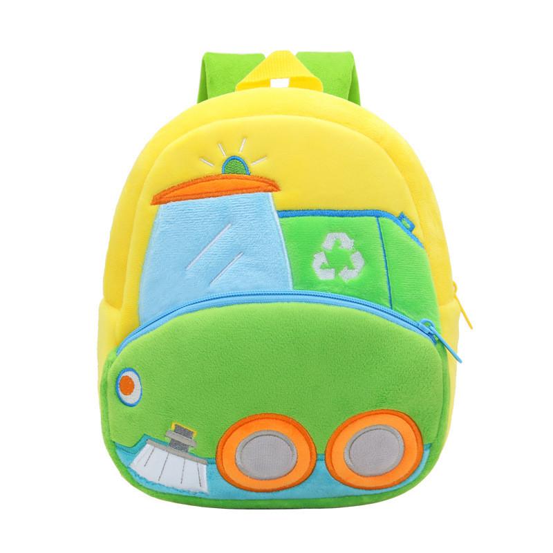 Excavator Plush Kids Backpack With Ventilated Comfort For Early Education Use