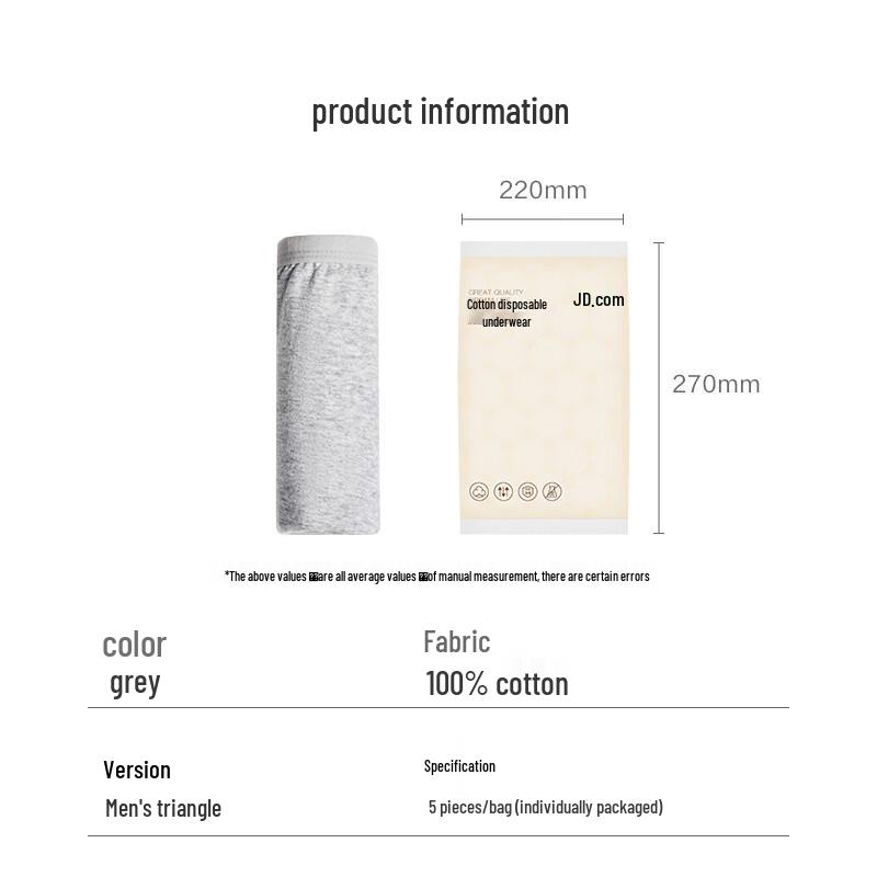 JD Sourced Men's Pure Cotton Disposable Briefs