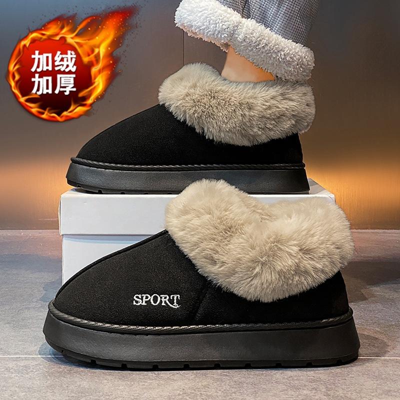 

Мужские зимние ботинки, новые зимние, для отдыха, для спорта на открытом воздухе, износостойкие, на одной педали, с велюровой подкладкой, теплые, на толстой подошве, большие хлопковые ботинки 45 чёрный