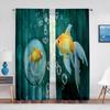 Pond Goldfish Flowers Leaves Colorful Sheer Curtain for Living Room Bedroom Voile Drape Kitchen Window Tulle Curtains Home Decor