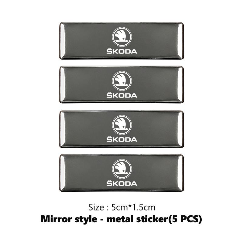 Car Decals Accessories Aluminum Alloy Emblem Auto Body Stickers Decoration For Skoda VRS Octavia 1 2 3 A7 A5 Fabia Rapid Superb