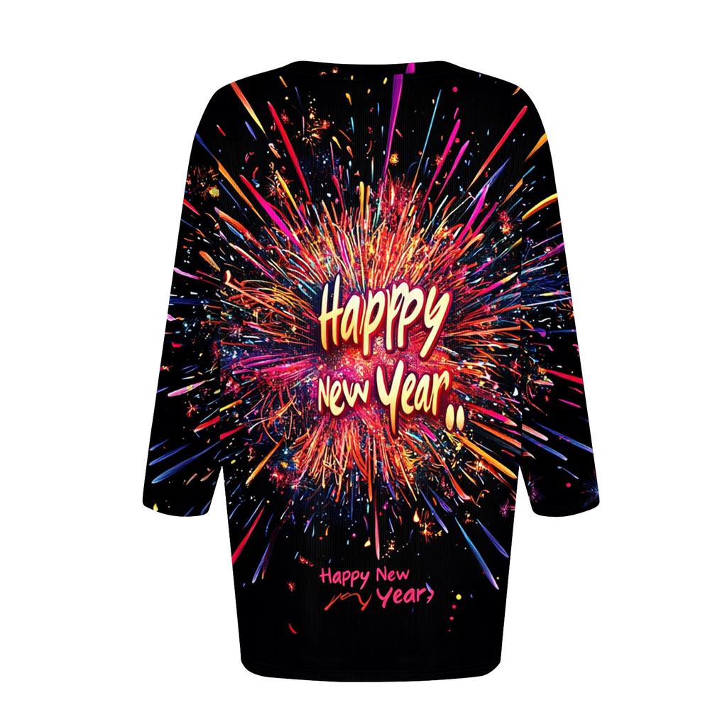 Women's Fashion And Winter Casual Round Neck Brushed Ribbed Color Three-quarter Sleeve T-shirt Women's Clothing