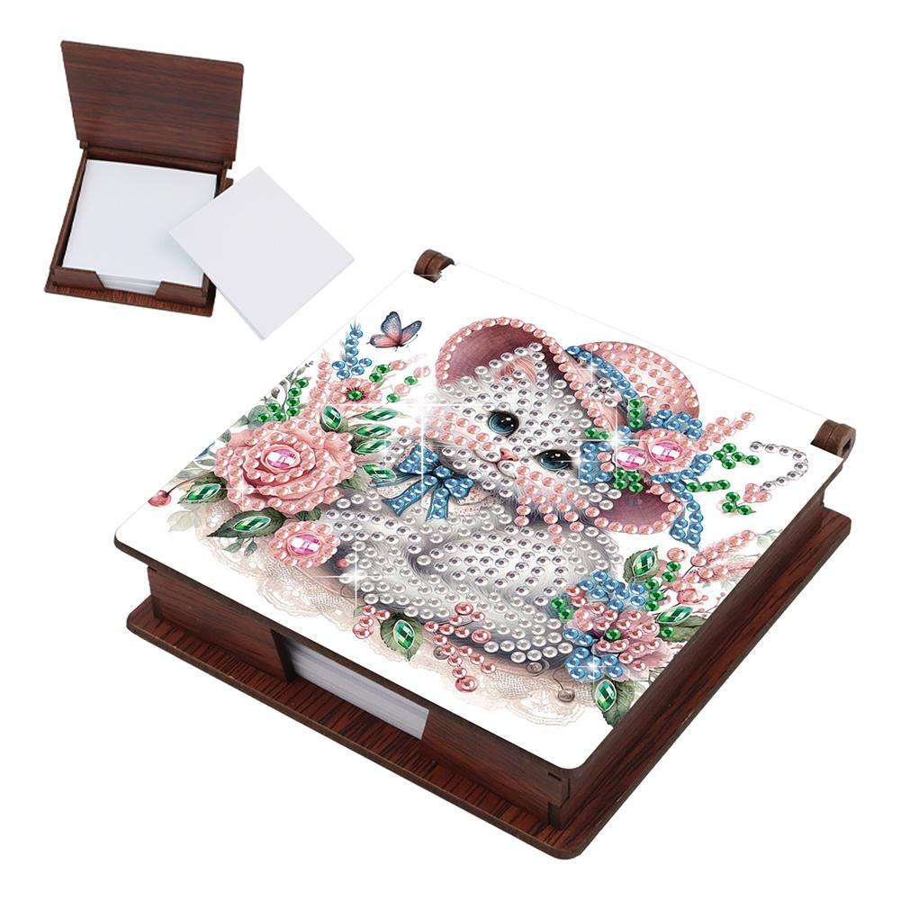 Animals Gem Painting Memo Pad Holder Mosaic Kit Contains 160 Sheets of Paper Rhinestones Post It Dispenser for Adults Beginners