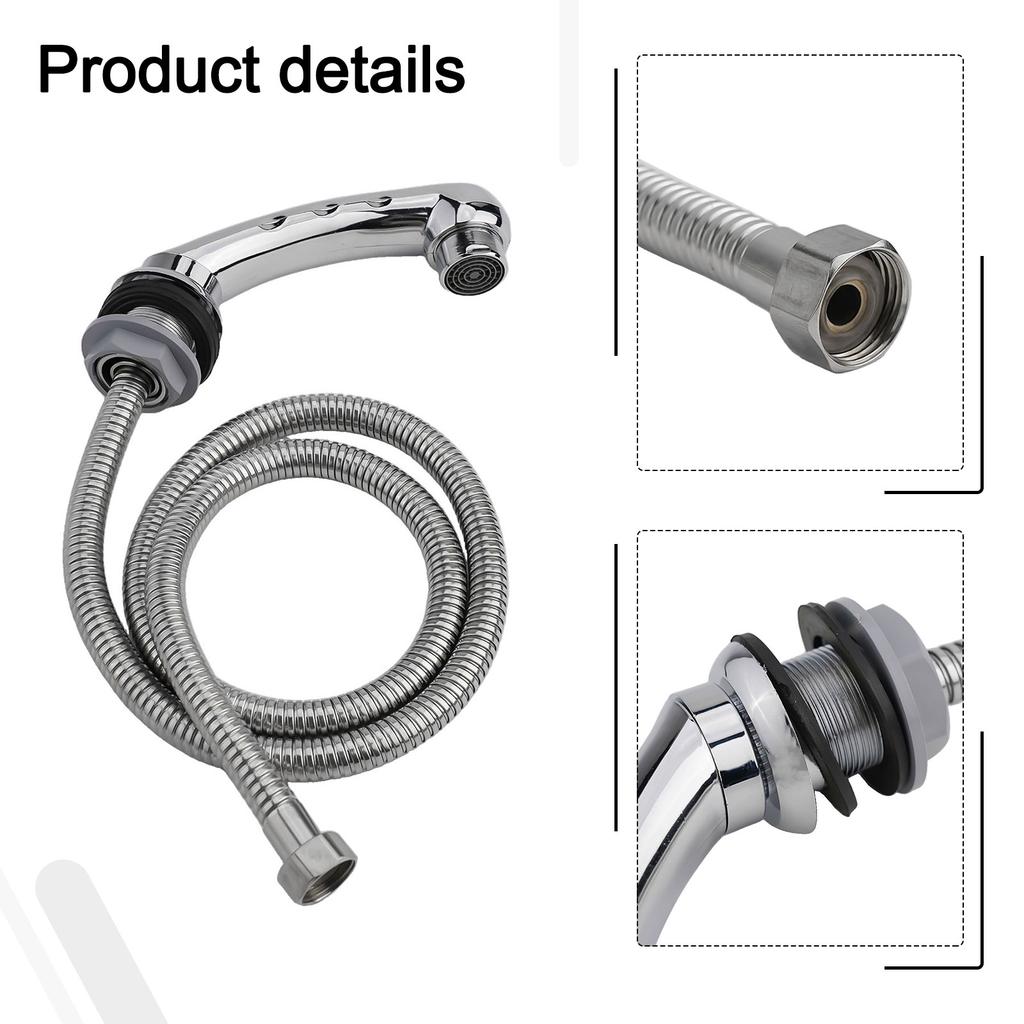 Hose Nozzle With Hose 1PCS Alloy+ABS Nozzles Shampoo Beds Shampoo Bowls Silver Sinks For Hair Salons Shampoo Beds