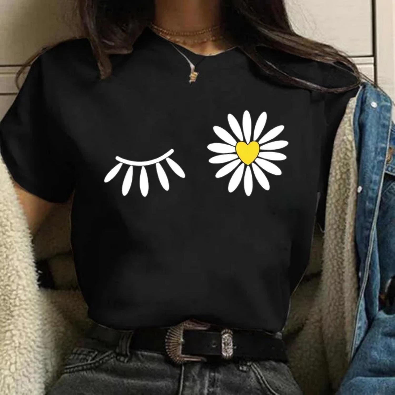 Women T-shirt Harajuku Streetwear Girls Short Sleeves Tee Tops Summer Cute Female Clothes Tops women clothing S чёрный