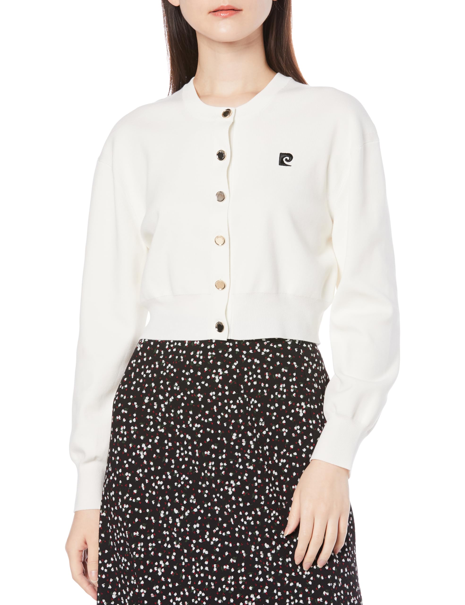 

FRAY I.D. Pierre Cardin Emblem Crew Cardigan FWNT241814 Women s White