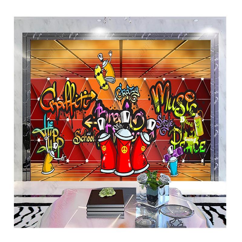 

Mural Ktv Background Wallpaper Cool Graffiti Type 3d Wallpaper Dance Hall Music Bar Wall Mural 200 cm(W) x 140 cm(H)