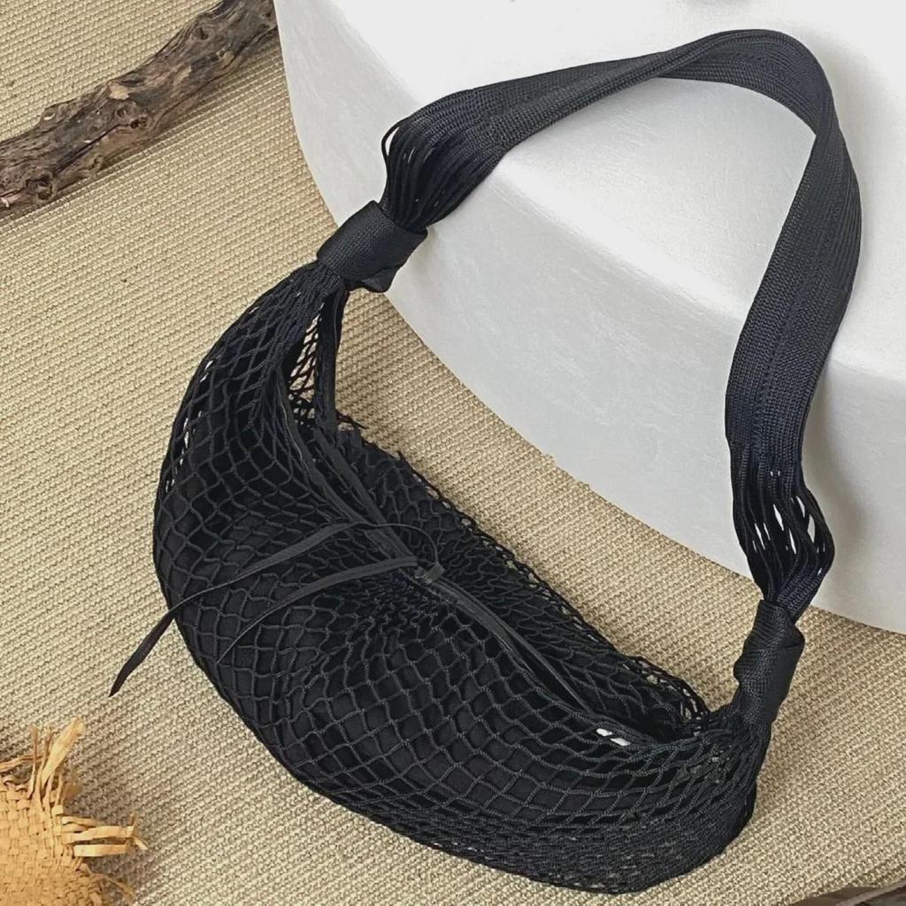 Trendy Croissant Tasche: Stil der Internet-Prominenz, vielseitiges zweifarbiges Netztaschen-Design, Schulter- und Crossbody-Tasche