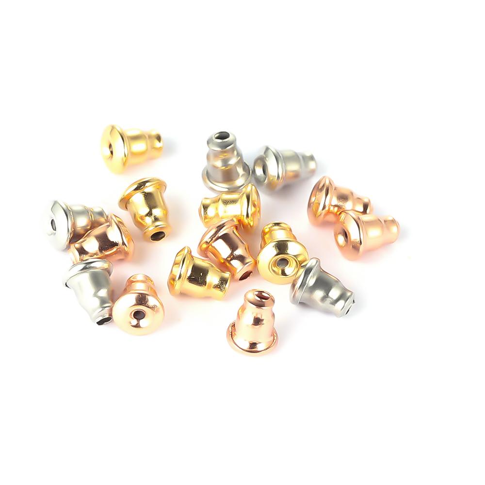 Semitree 50 Stück Edelstahl Gold Kugel Ohrring-Verschlüsse Ohrstecker-Stöpsel DIY Ohrring-Zubehör Handgemachte Bastelarbeiten Schmuckherstellung