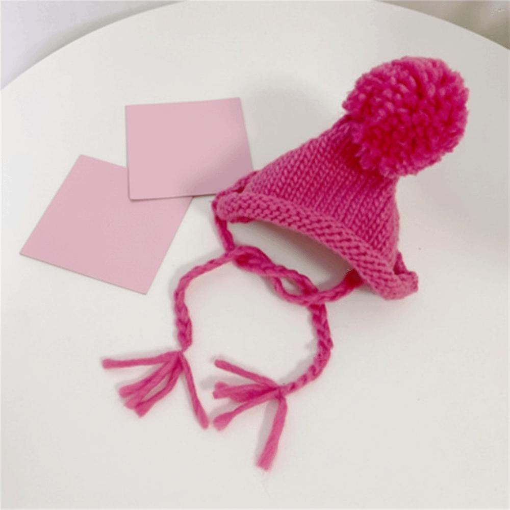

High Quality Soft Flffuy Dog Fleece Hat Knitted Windproof Dog Warmer Pom Hats Pet Headwear Warm Cat Dog Cap Pet Hat New Year розы красного