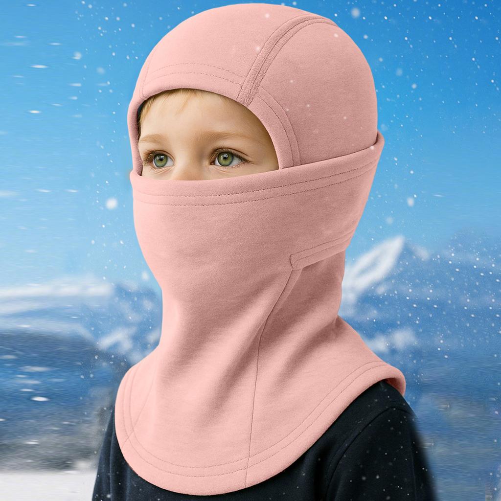 Winter Kid Balaclava Windproof Thermal Thickened Plush Cycling Pullover Cap Breathable Neck Protection Cold-proof Ski Face Cover