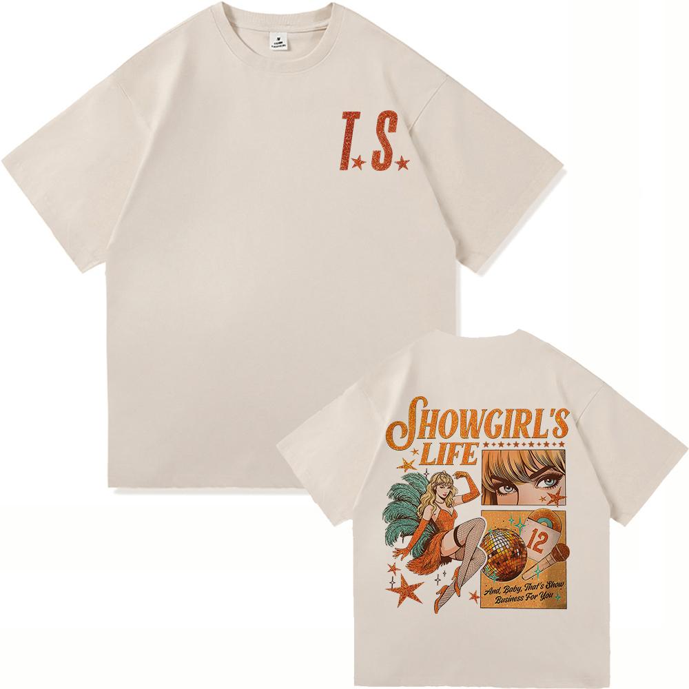 New Album The Life of A Showgirl T Shirt Fashion UnisexWomen Aesthetic TS TShirt Unisex High Quality Vintage Cotton Tees Shirts