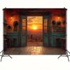 1 vintage Western polyester background - multi-purpose banner suitable for weddings birthdays and garden decoration
