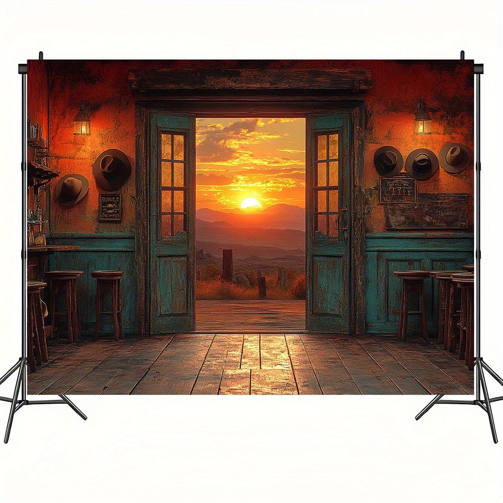 1 vintage Western polyester background - multi-purpose banner suitable for weddings birthdays and garden decoration