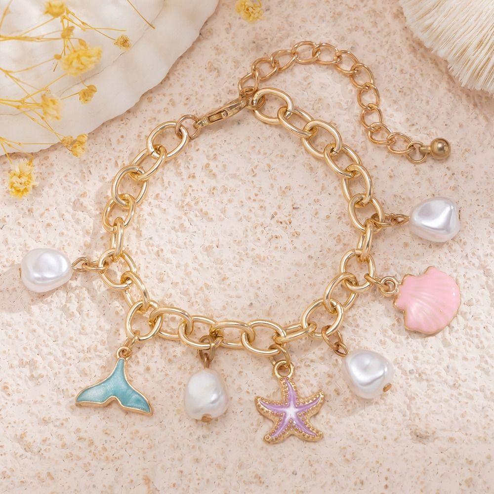 

Искусственный жемчуг Рыбий хвост Искусственный жемчуг Бахрома Ожерелье Милое ожерелье из ракушек bracelet