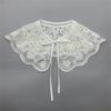Fashion Detachable Fake Collar Faux Pearl Button Shawl Wrap Women Embroidery Floral Sequins Necklace Lightweight Capelet