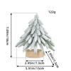 Round Wood Bottom Christmas Tree Christmas Decorations Flocked Christmas Small Tree Cedar Decorative Tree