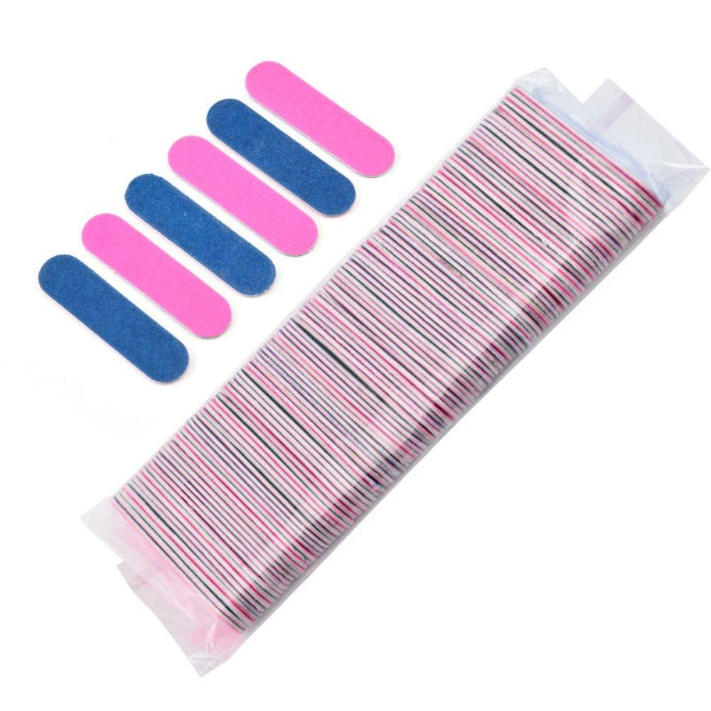 100 Pcs Single-use Disposable Nail Files Blue Veneer File Sandpaper Nail File  Nail Salon