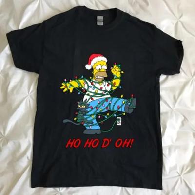 Die Simpsons Ho Ho D'oh und Schneeball Weihnachtslicht-LED-Lichterkette SG115 Unisex T-Shirt