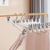 10pcs Adjustable Pants Hangers with Non-Slip Clips, Space-Saving Windproof Design for Towels, Socks, Underwear - Durable Metal Construction